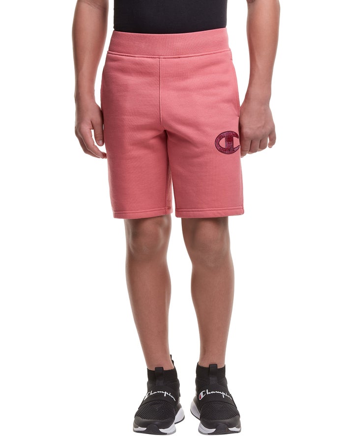 Champion Boys Shorts NZ - Reverse Weave Fleece Tonal Logo Coral ( 1205-CJMSH )